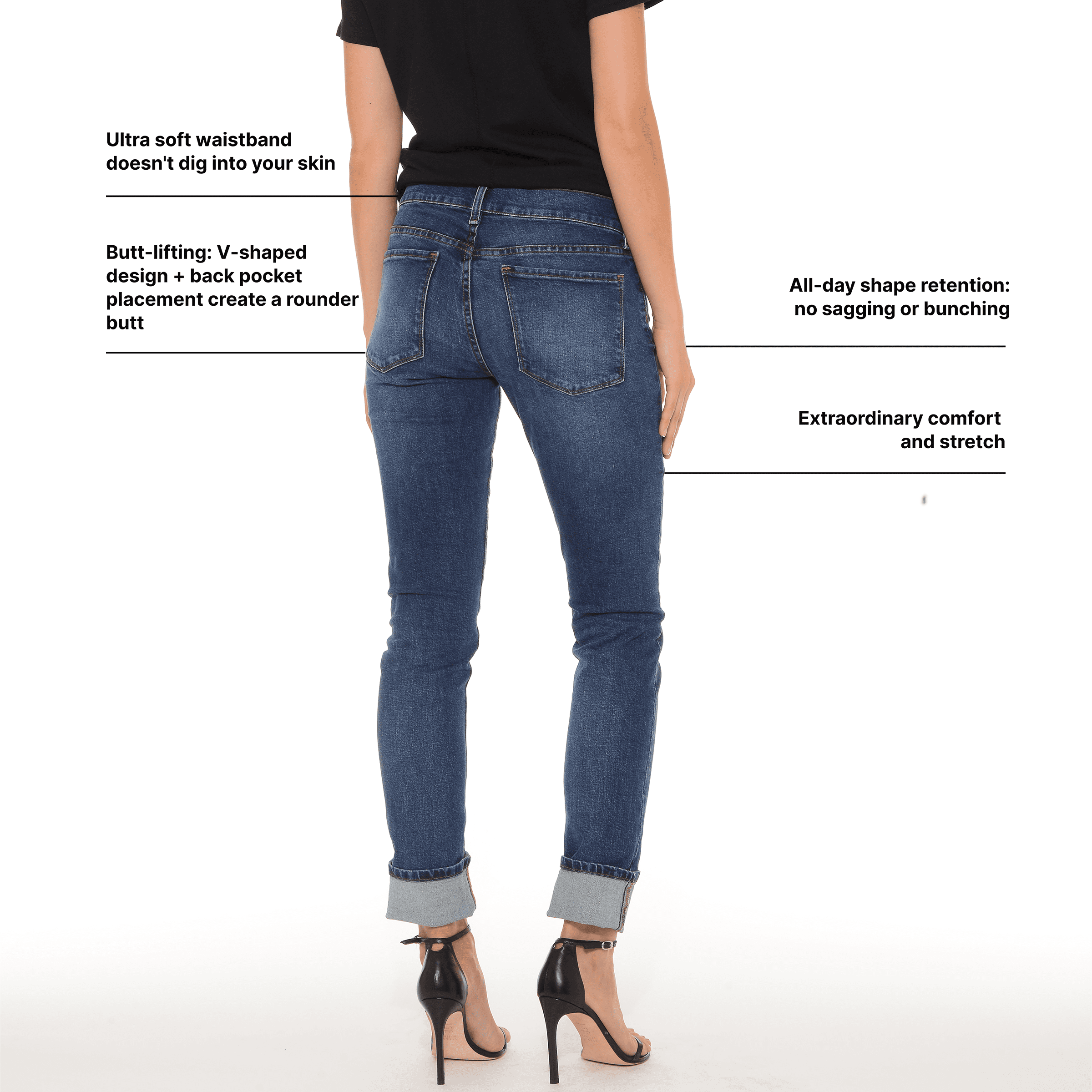 Mid Rise Slim Straight Ridge Jeans