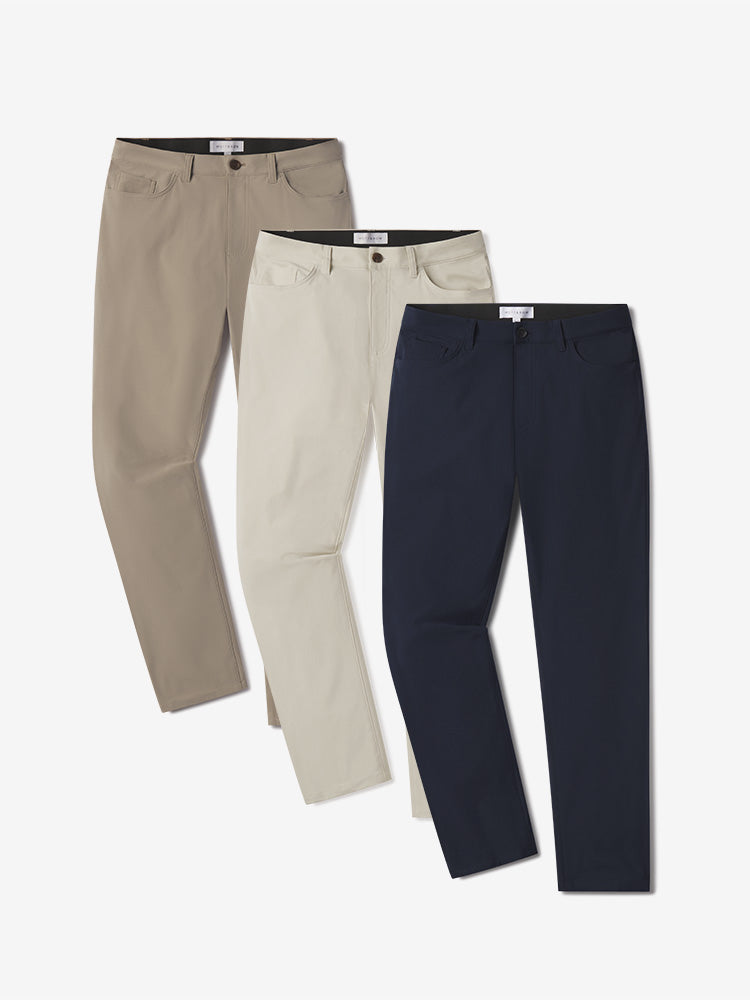 5 Pocket Travel Pants 3-Pack
