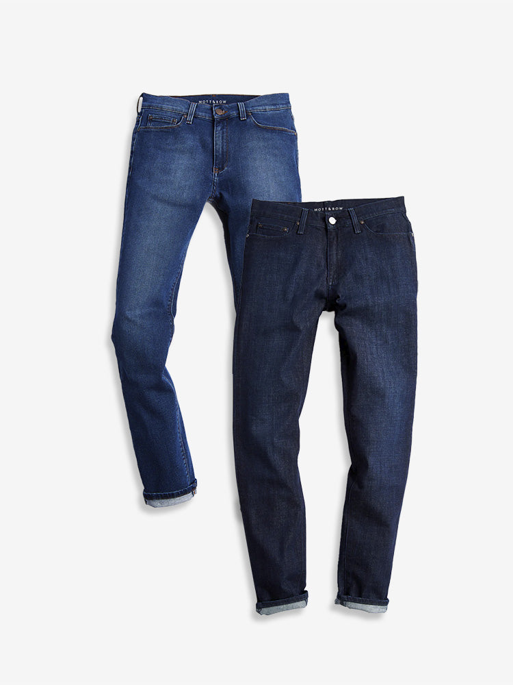 Straight Oliver Light/Medium Blue and Crosby Medium/Dark Blue 2-Pack Jeans