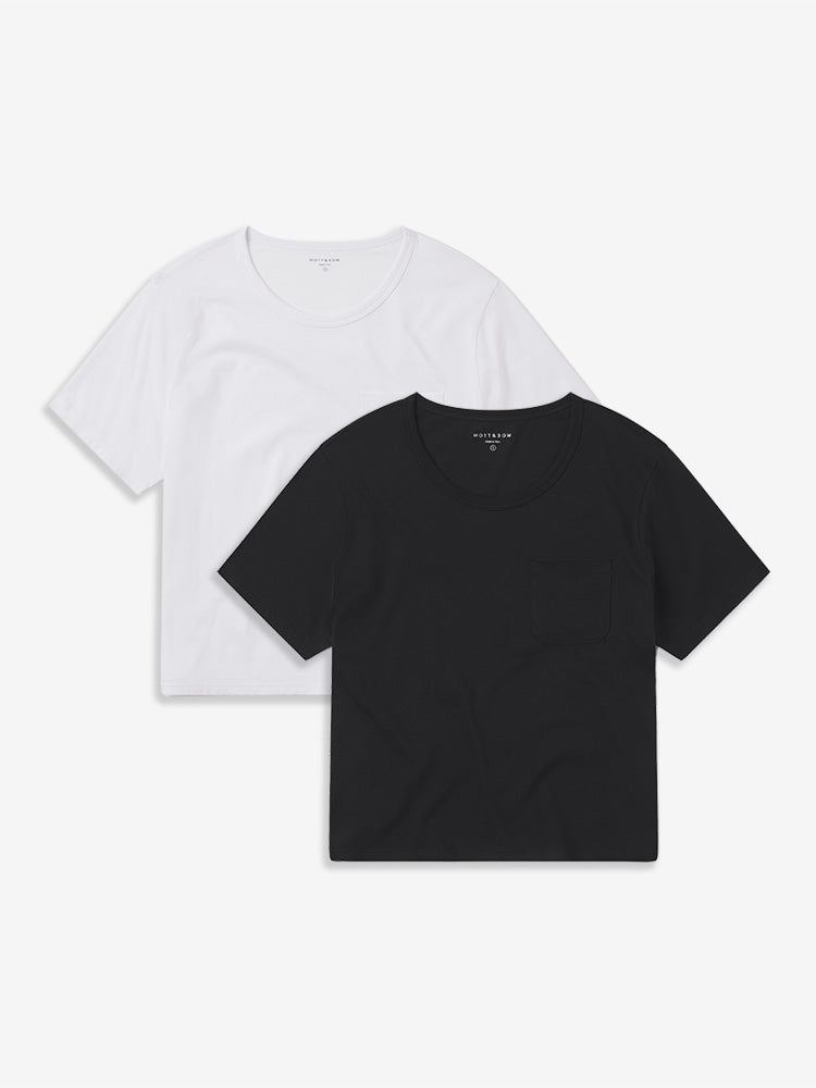 Cotton Boxy Pocket Crew Neck Tee 2-Pack