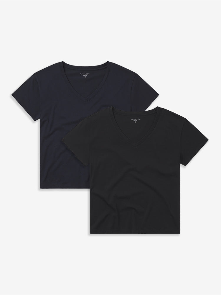 Cotton Relaxed V-Neck Tee 2-Pack