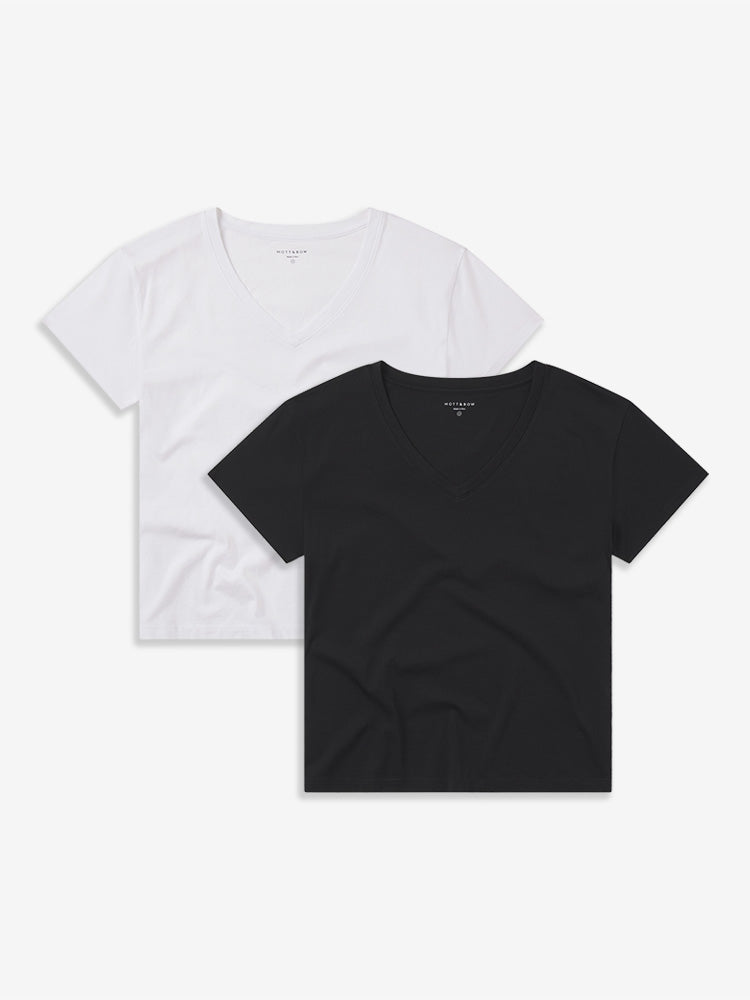Cotton Relaxed V-Neck Tee 2-Pack