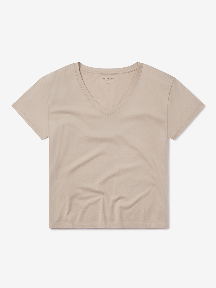 Cotton Relaxed V-Neck Tee