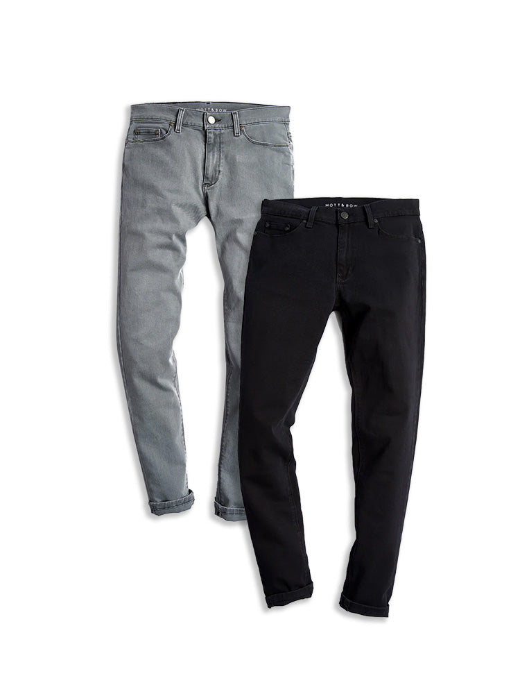 Straight Stone Light Gray and Straight Jay Black 2-pack Jeans