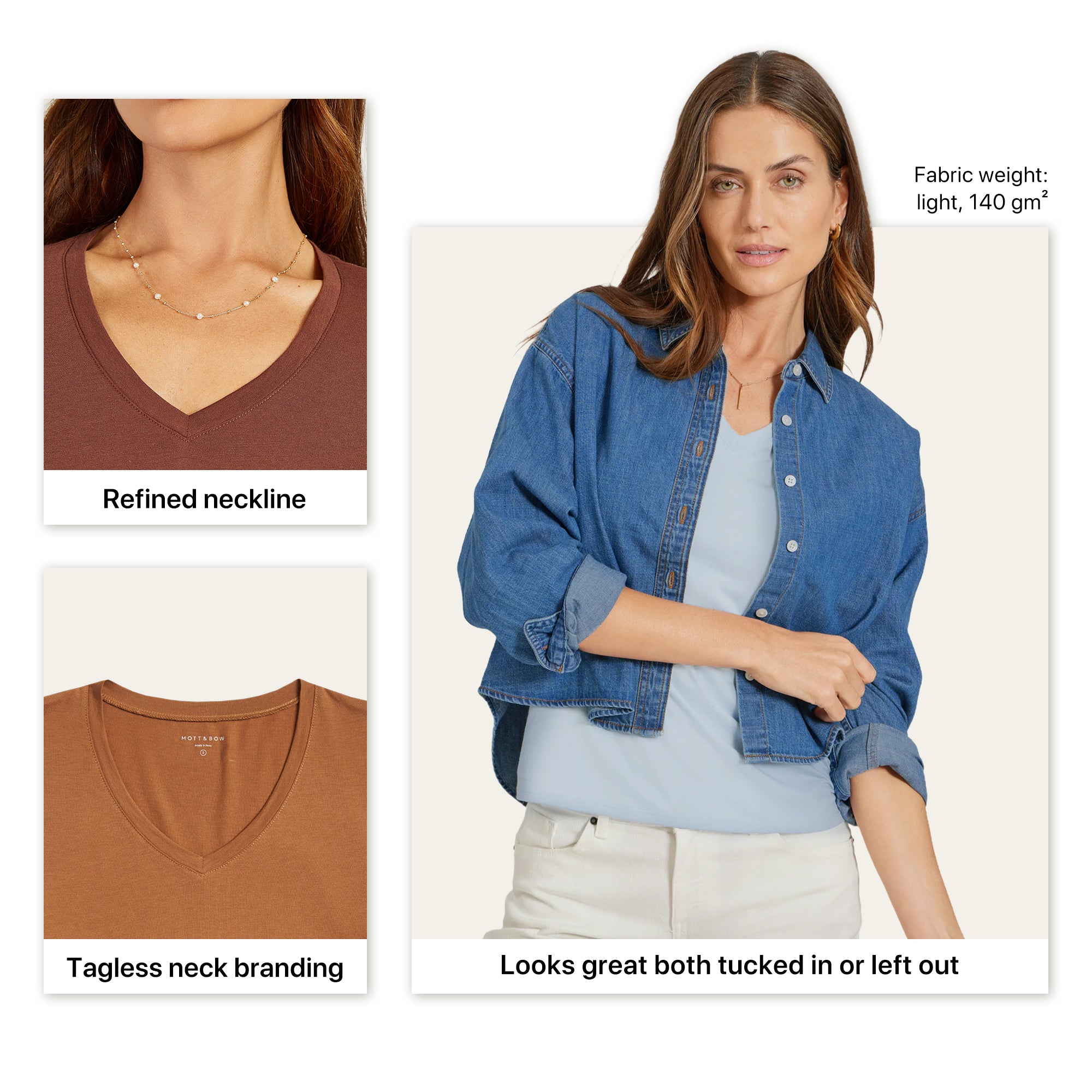 Mott&Bow VNeck Marcy Tee ttk-136