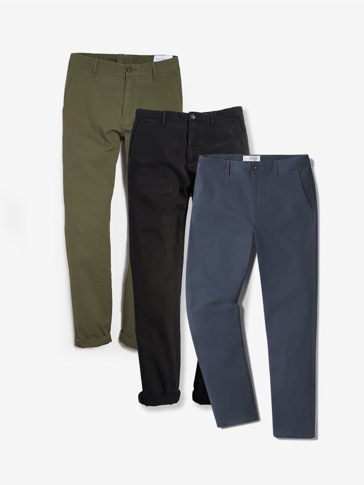 Everyday Comfort Chino Slim Pants 3-Pack