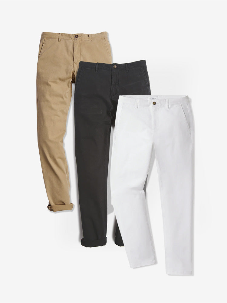 Everyday Comfort Chino Slim Pants 3-Pack