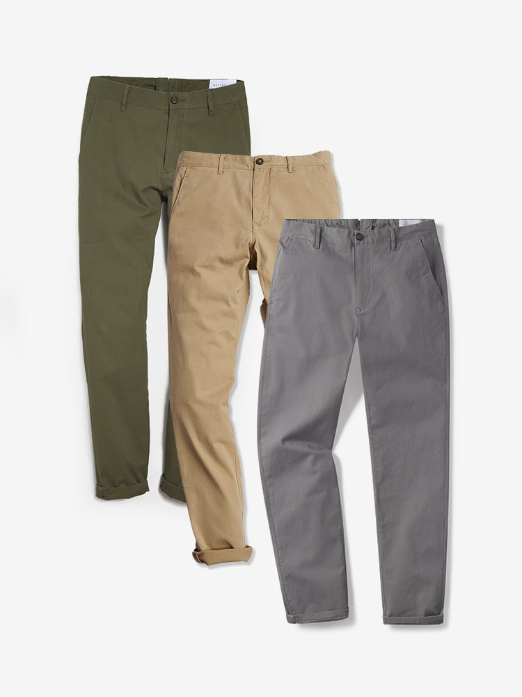 Everyday Comfort Chino Slim Pants 3-Pack