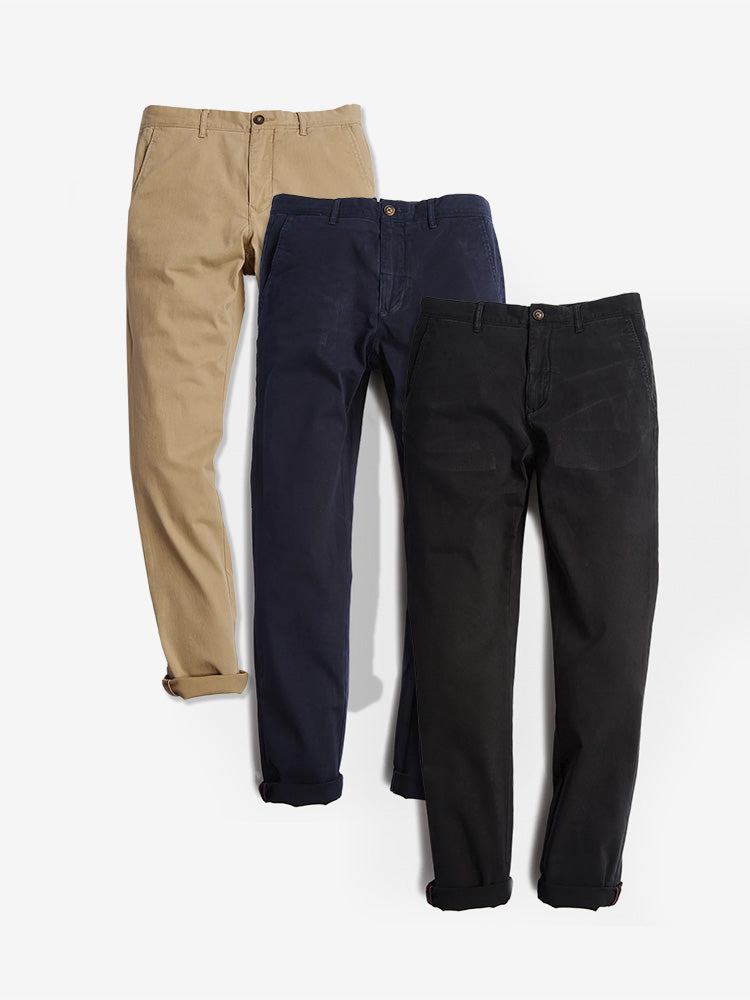 Everyday Comfort Chino Slim Pants 3-Pack