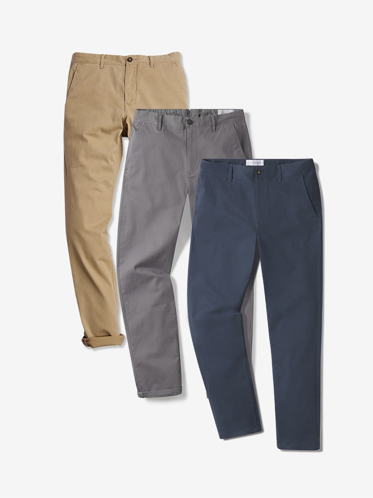 Everyday Comfort Chino Slim Pants 3-Pack