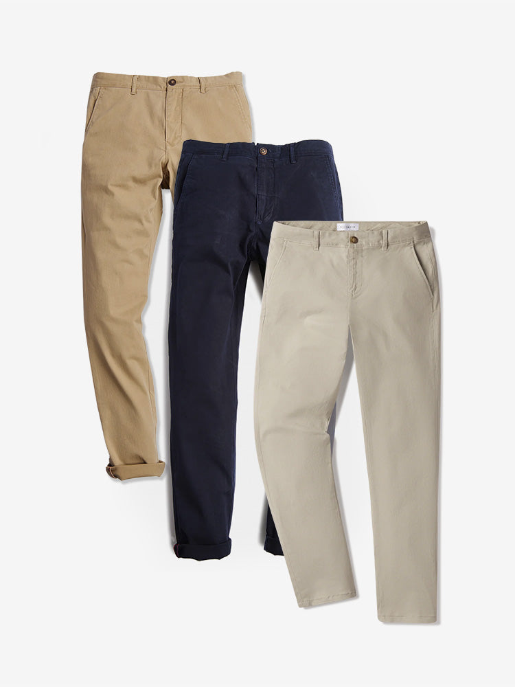 Everyday Comfort Chino Slim Pants 3-Pack