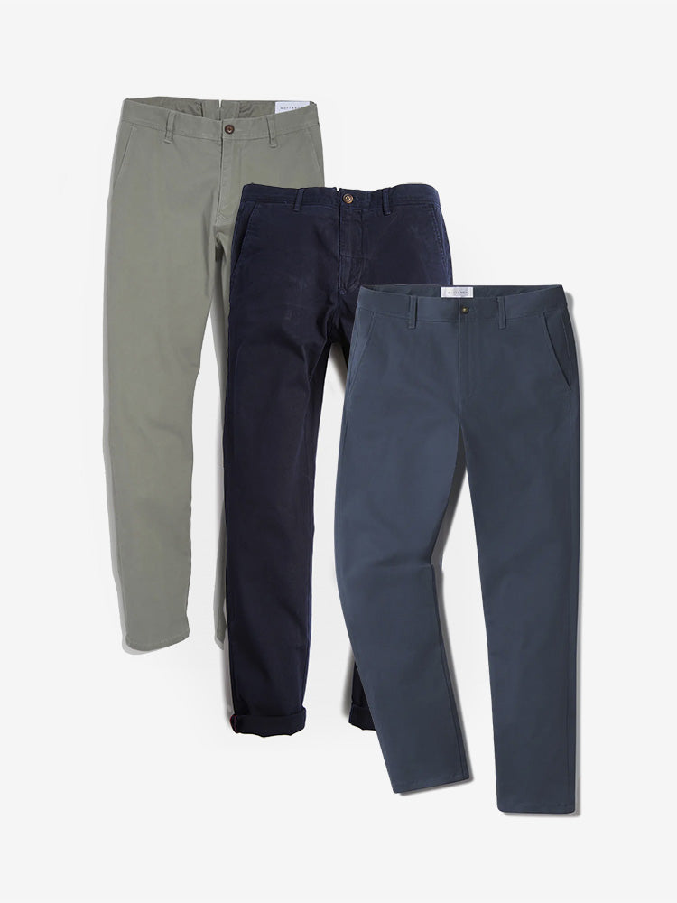Everyday Comfort Chino Slim Pants 3-Pack