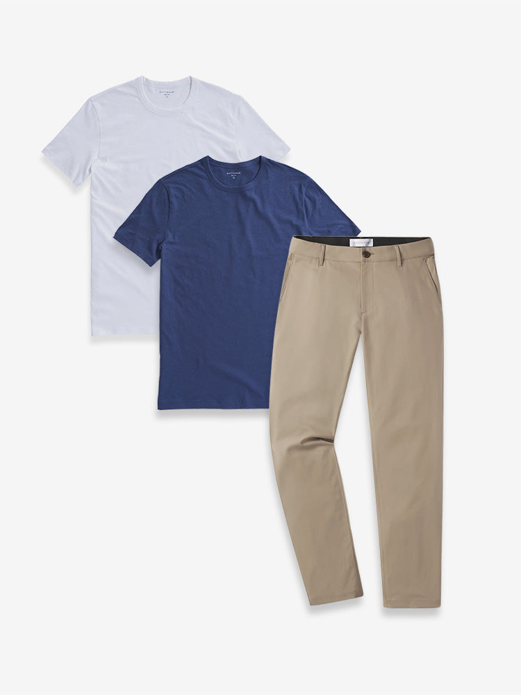 Bundle: 1 Pair of Tech Pants + 2 tees