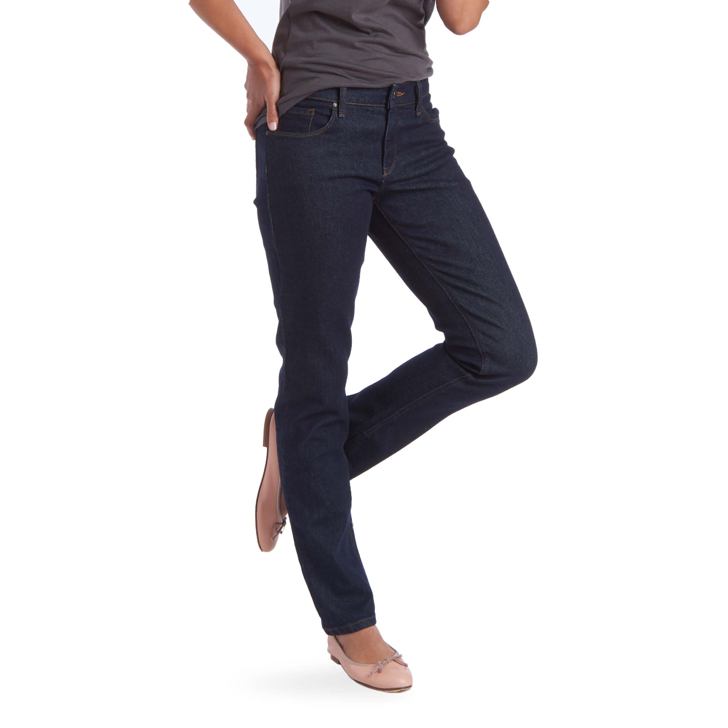Mid Rise Slim Straight Grand Jeans