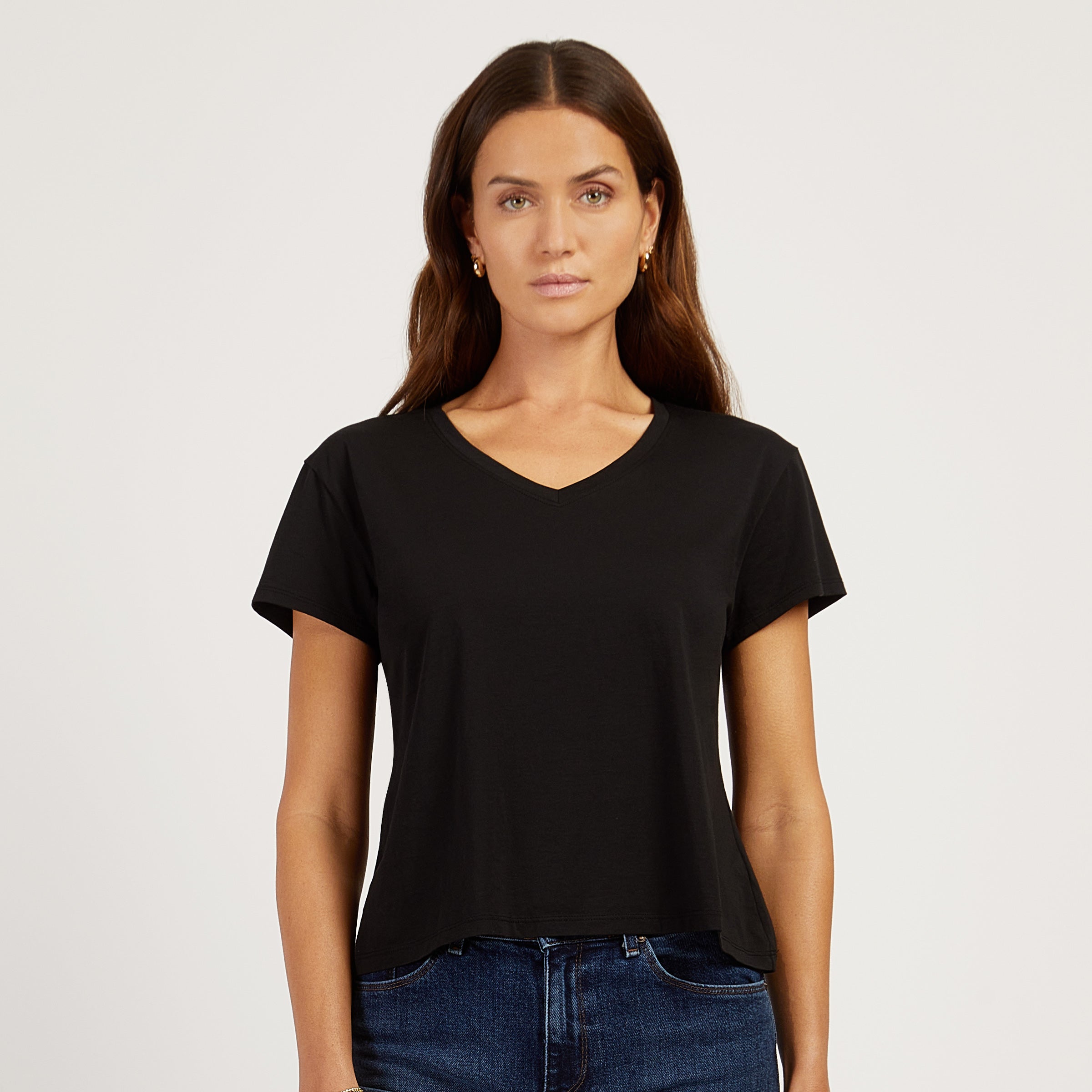 Cotton Relaxed V-Neck Tee