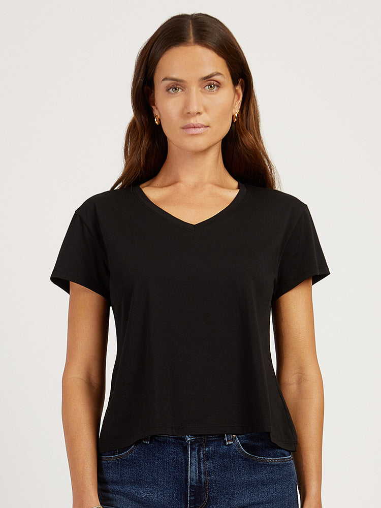 Cotton Relaxed V-Neck Tee