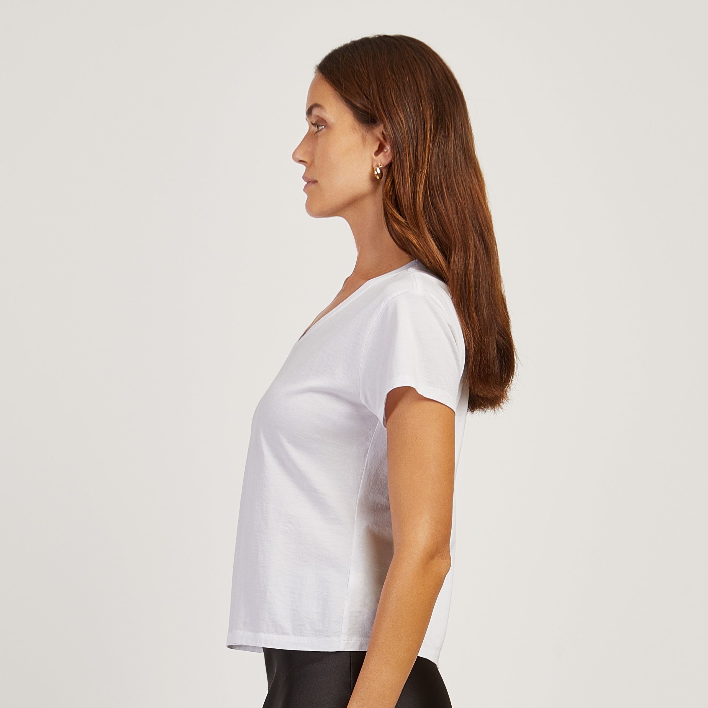Cotton Relaxed V-Neck Tee