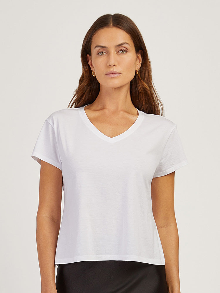 Cotton Relaxed V-Neck Tee