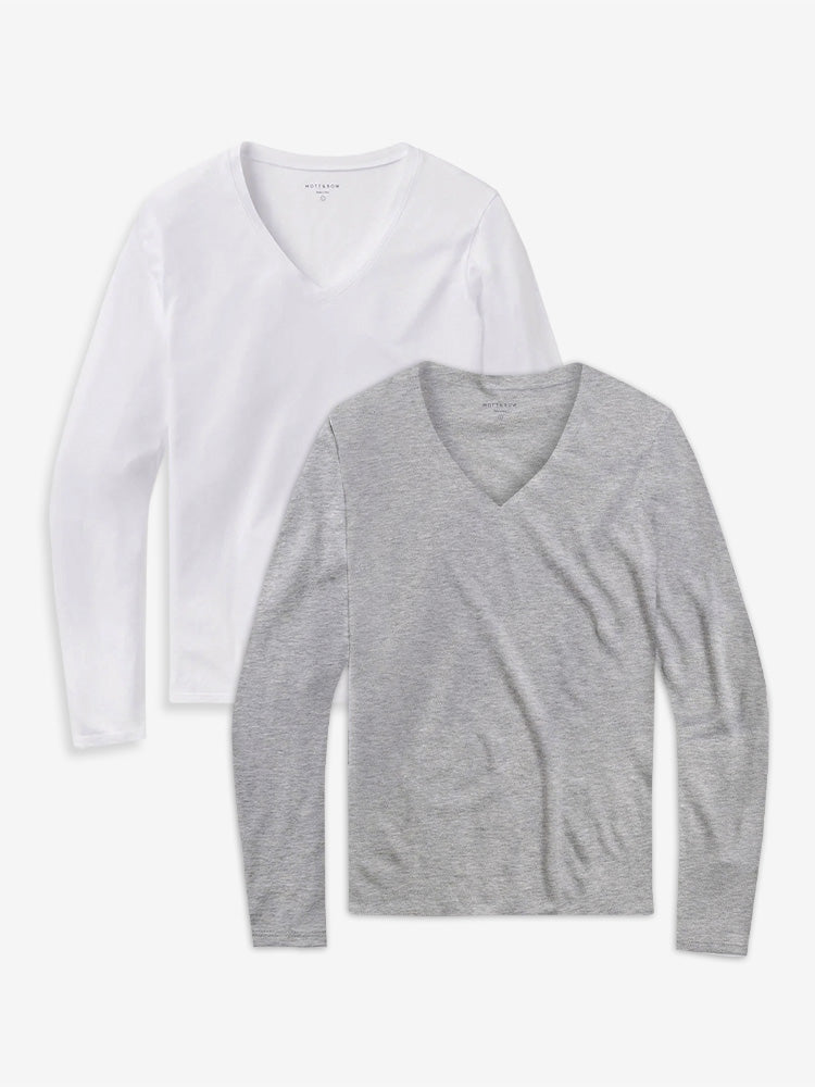 Long Sleeve V-Neck Tee Marcy 2-Pack