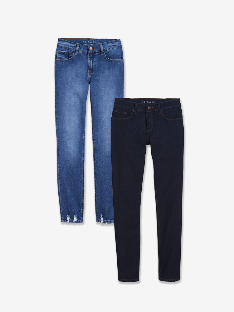 Mid Rise Slim Straight Ridge 2-Pack