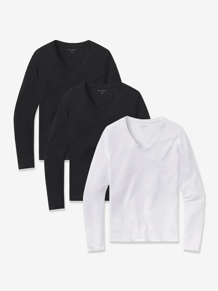 Long Sleeve V-Neck Tee Marcy 3-Pack