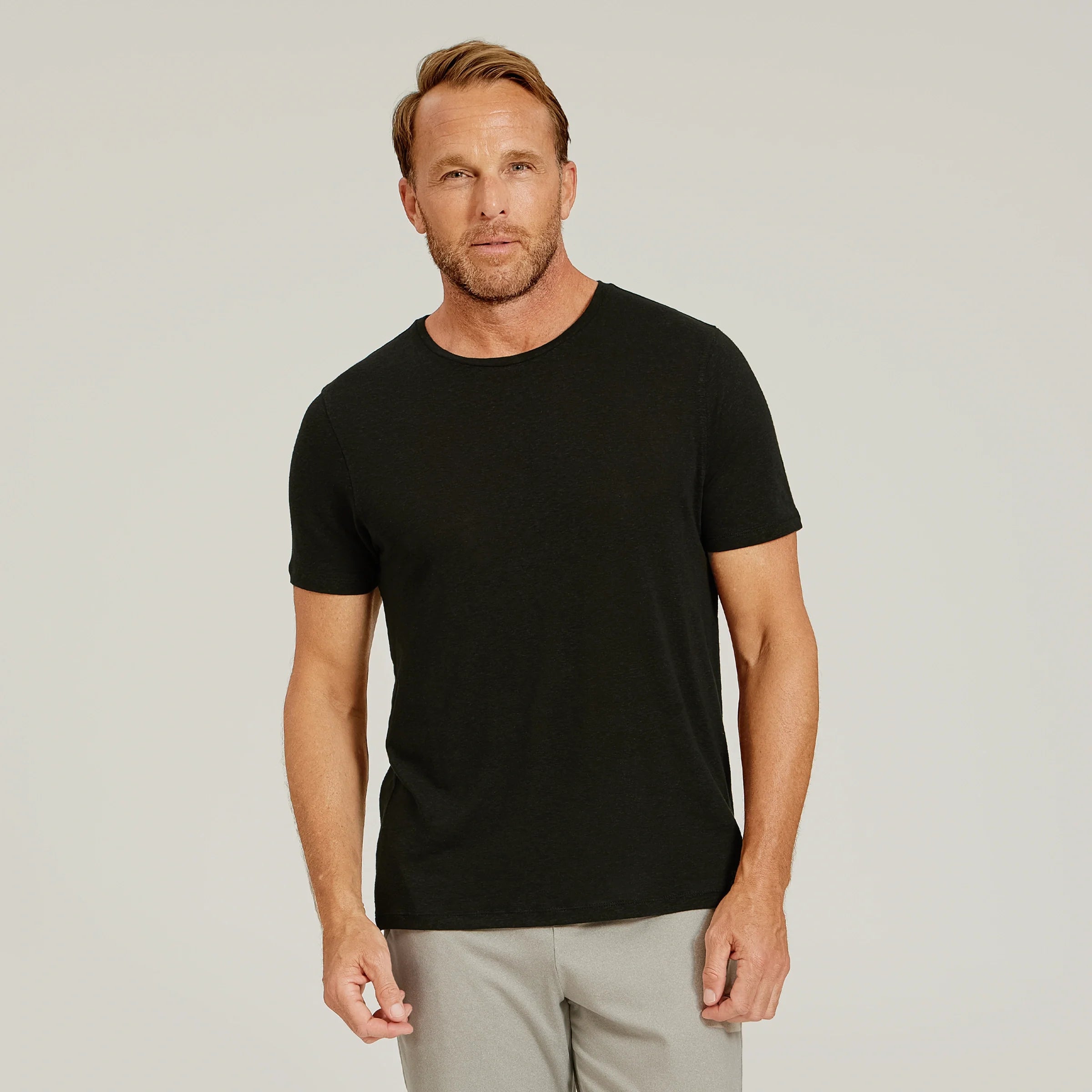 Linen Blend Crew Tee
