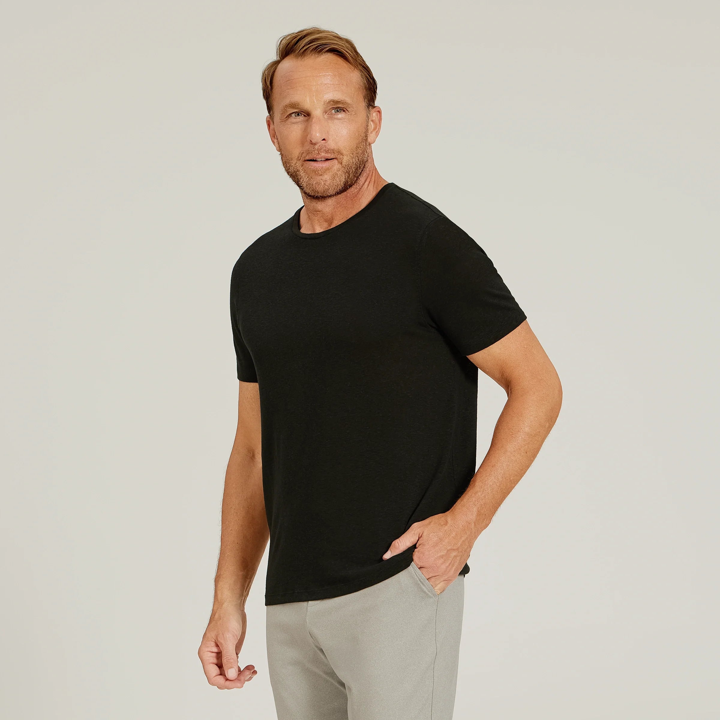 Linen Blend Crew Tee