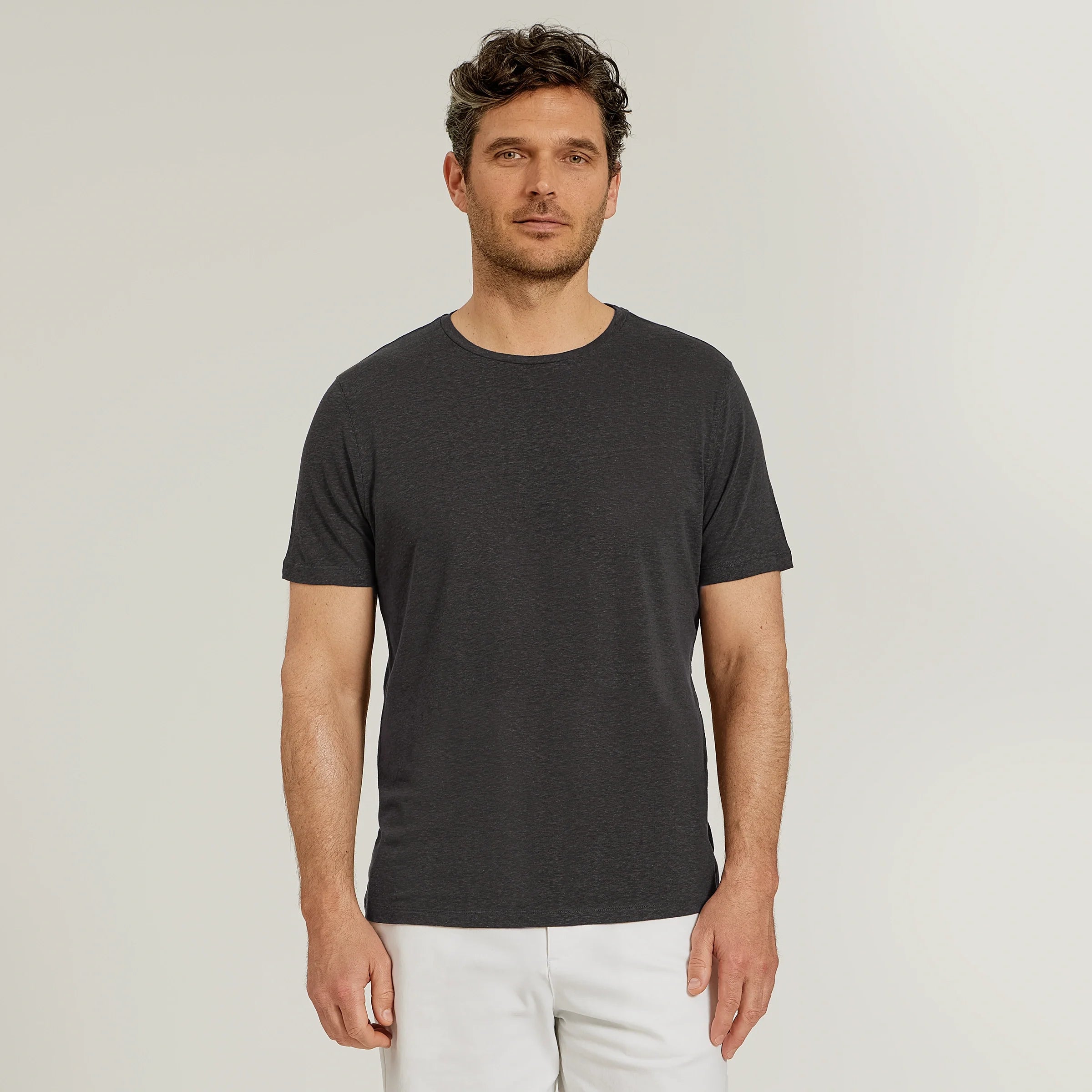 Linen Blend Crew Tee