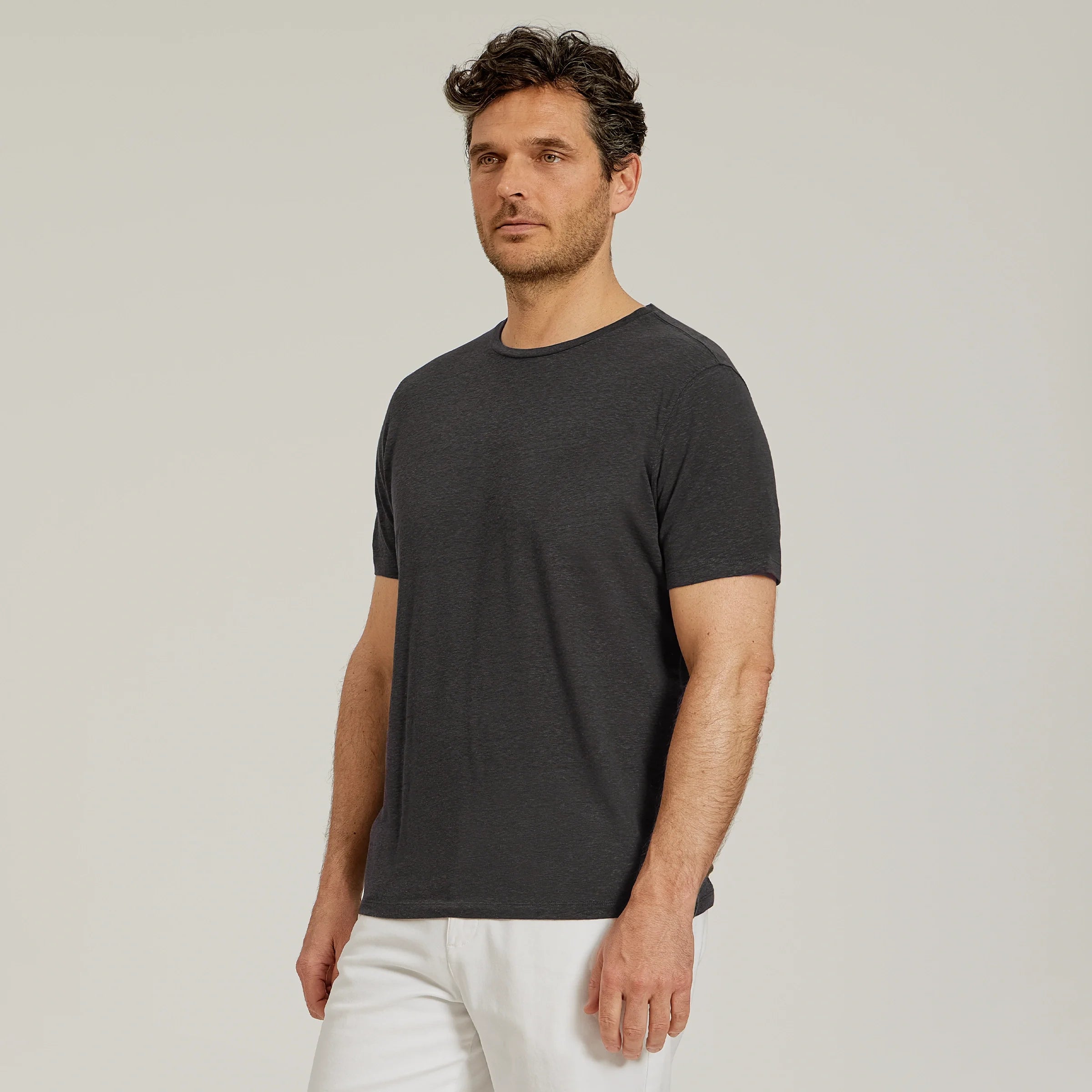 Linen Blend Crew Tee