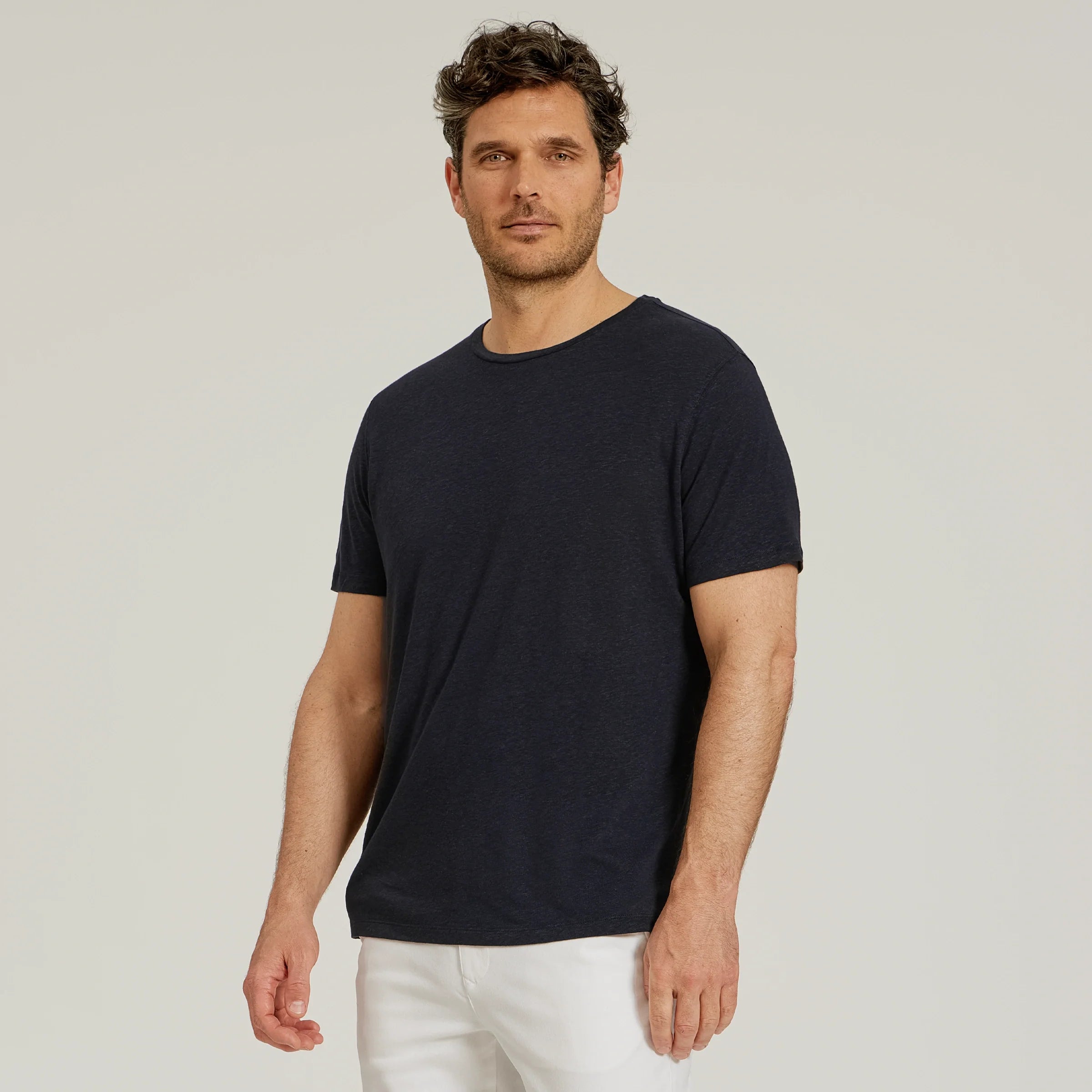 Linen Blend Crew Tee