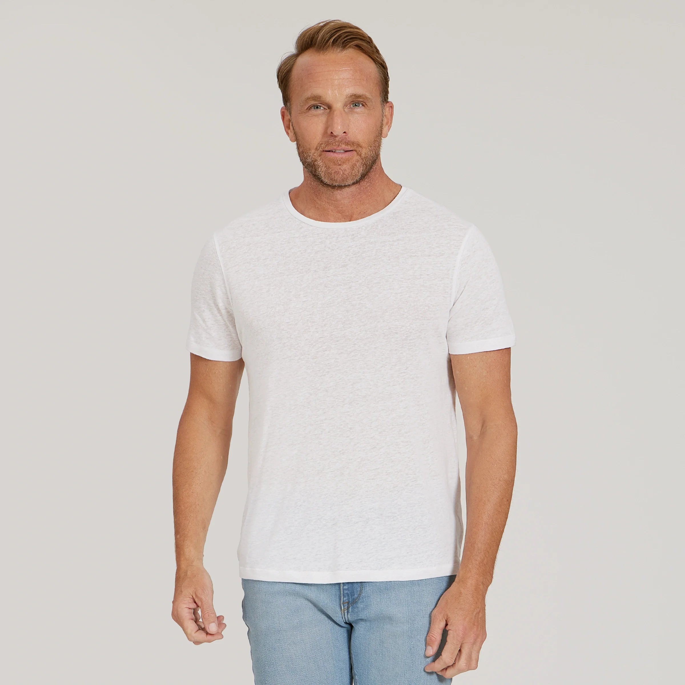 Linen Blend Crew Tee