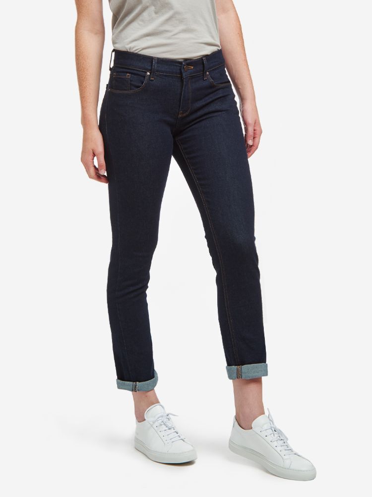 Mid Rise Slim Straight Ridge Jeans