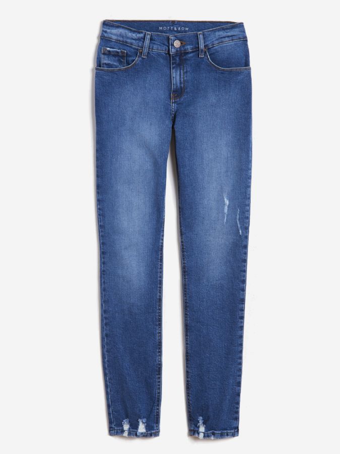 Mid Rise Slim Straight Ridge Jeans
