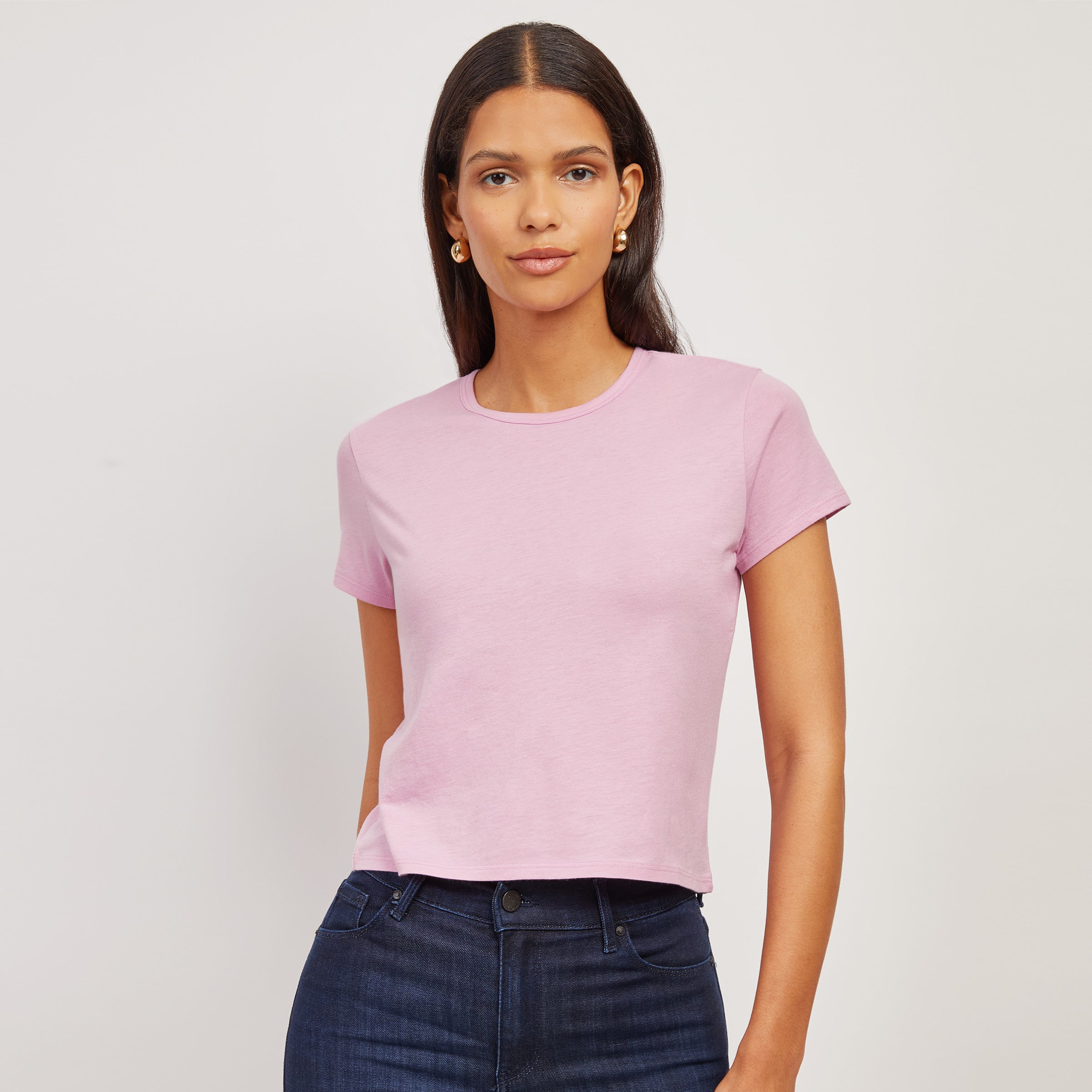 Cropped Fitted Crew Marcy Tee