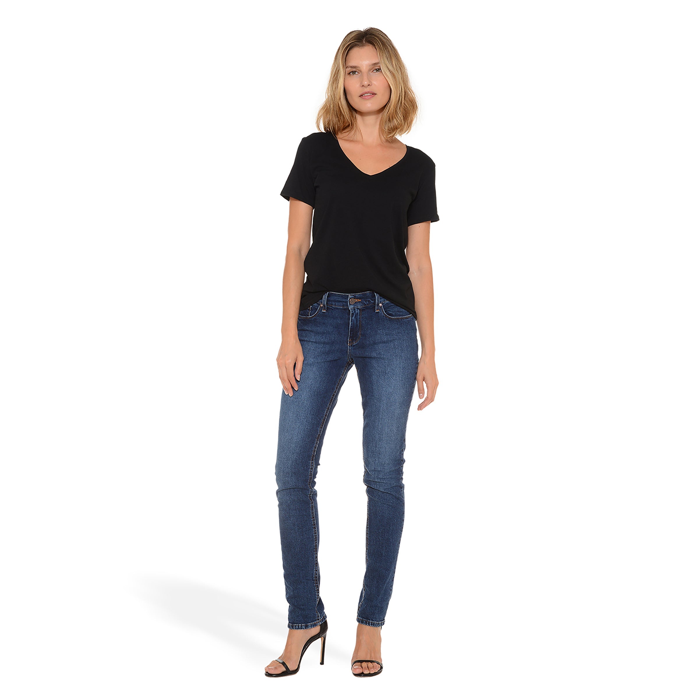 Mid Rise Slim Straight Ridge Jeans