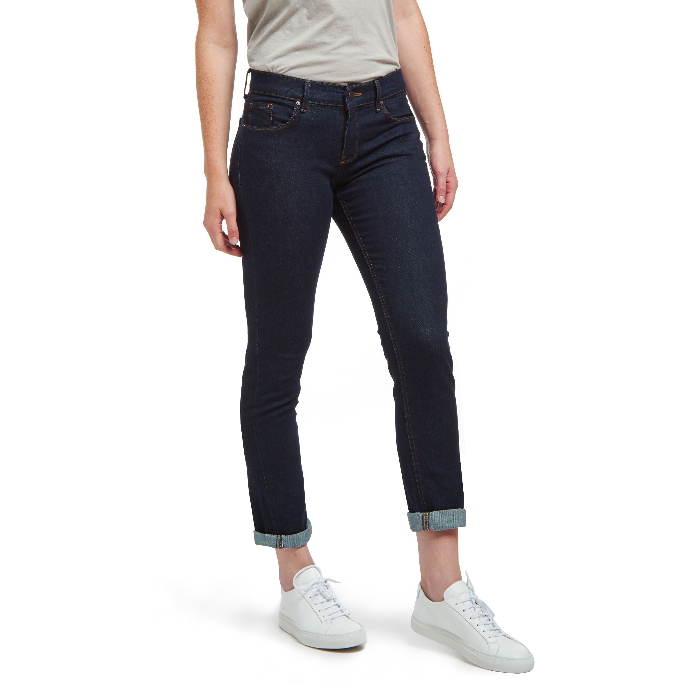 Mid Rise Slim Straight Ridge Jeans
