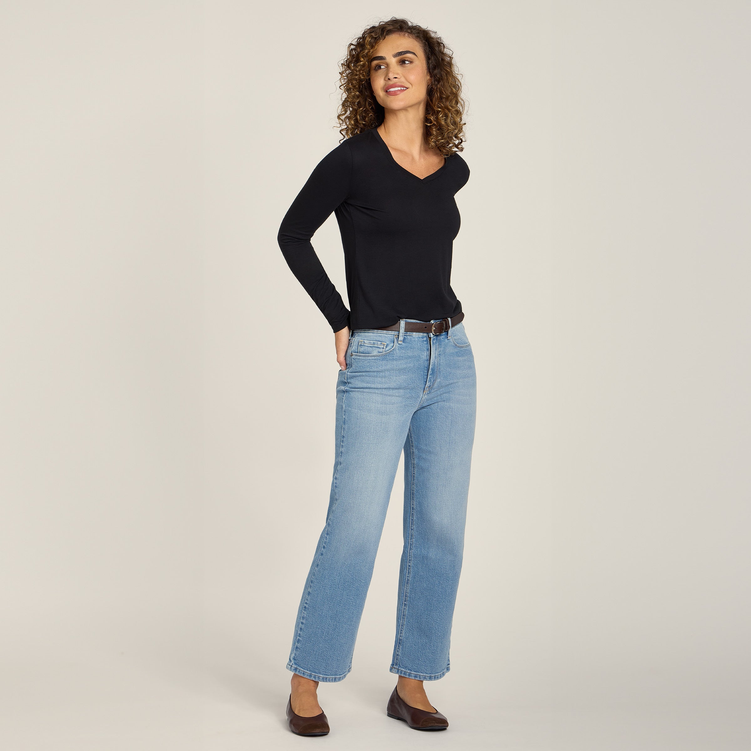 Long Sleeve V-Neck Tee Marcy