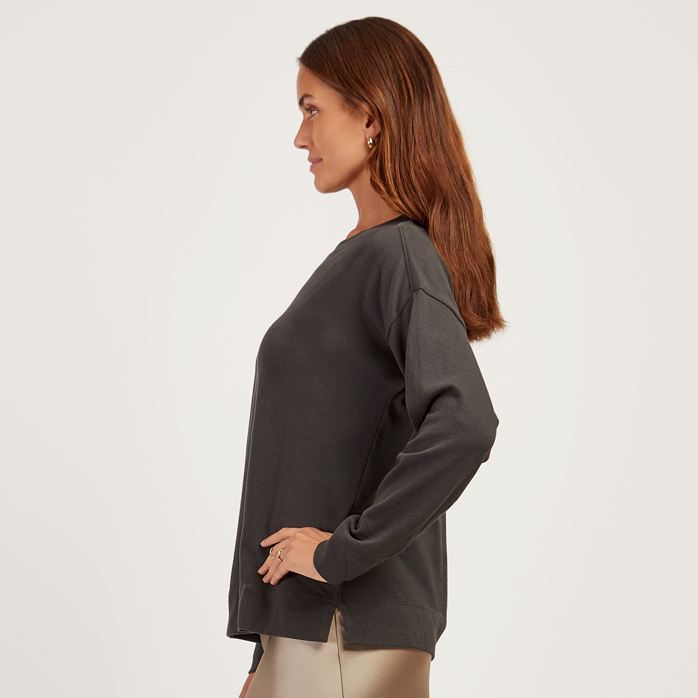 Cotton Jersey Oversized Long Sleeve Tee