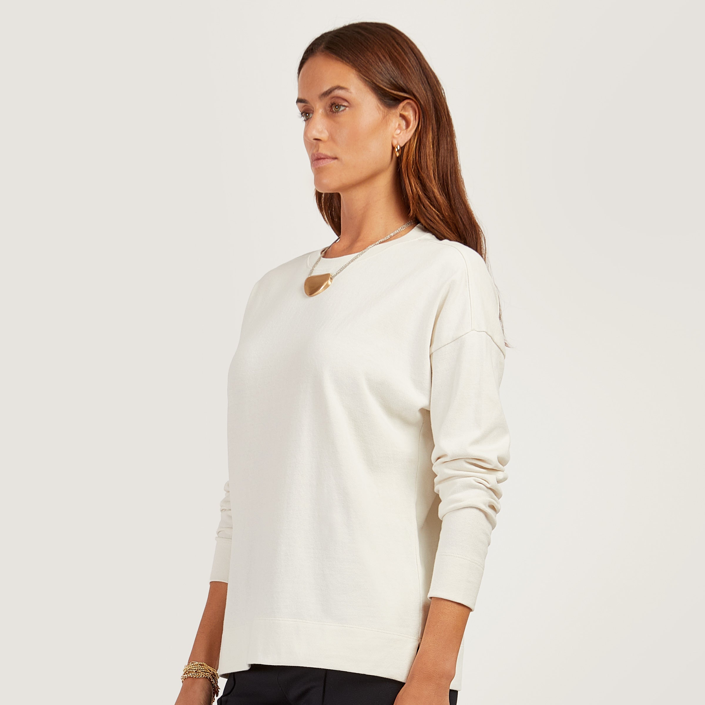 Cotton Jersey Oversized Long Sleeve Tee