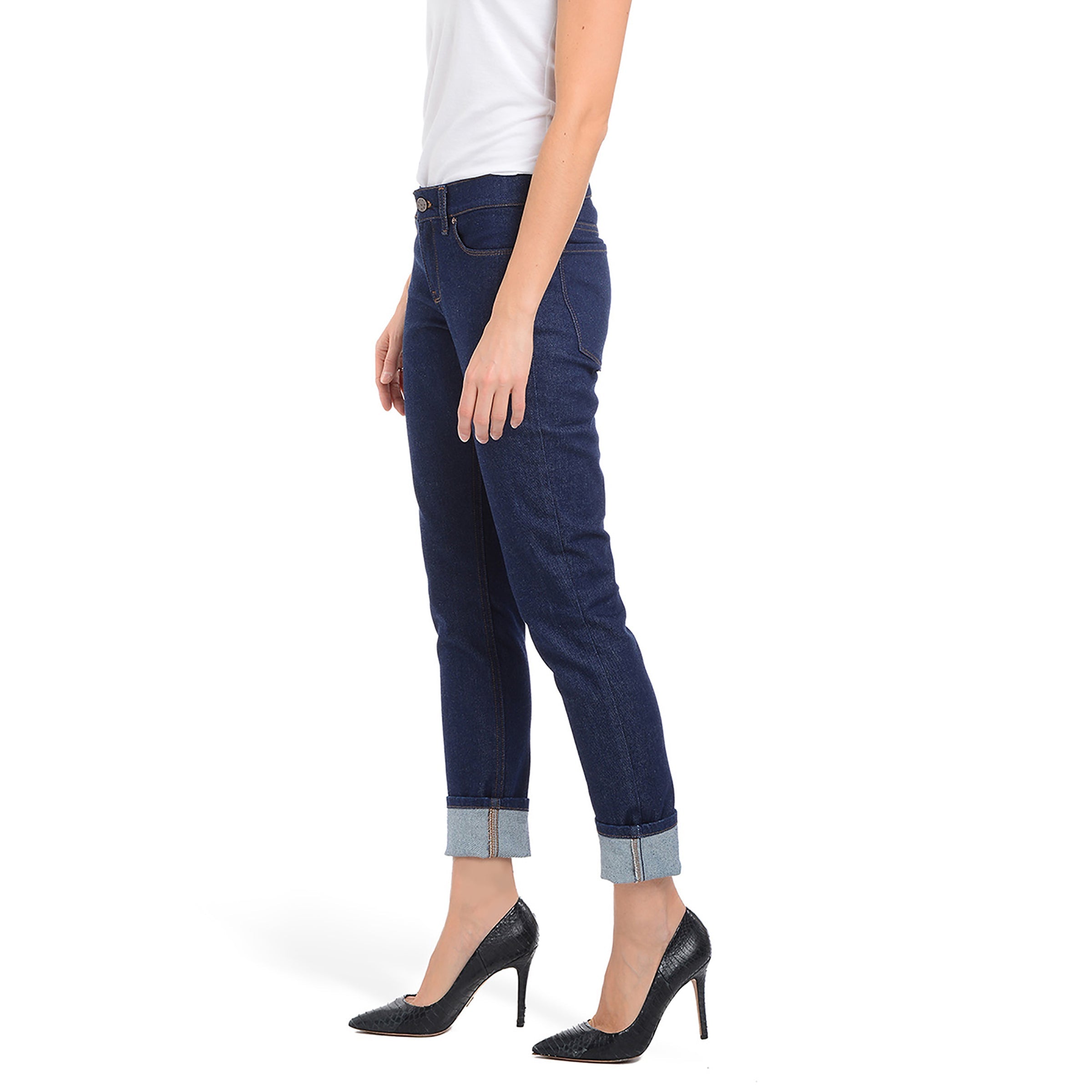 Mid Rise Slim Straight Laight Jeans