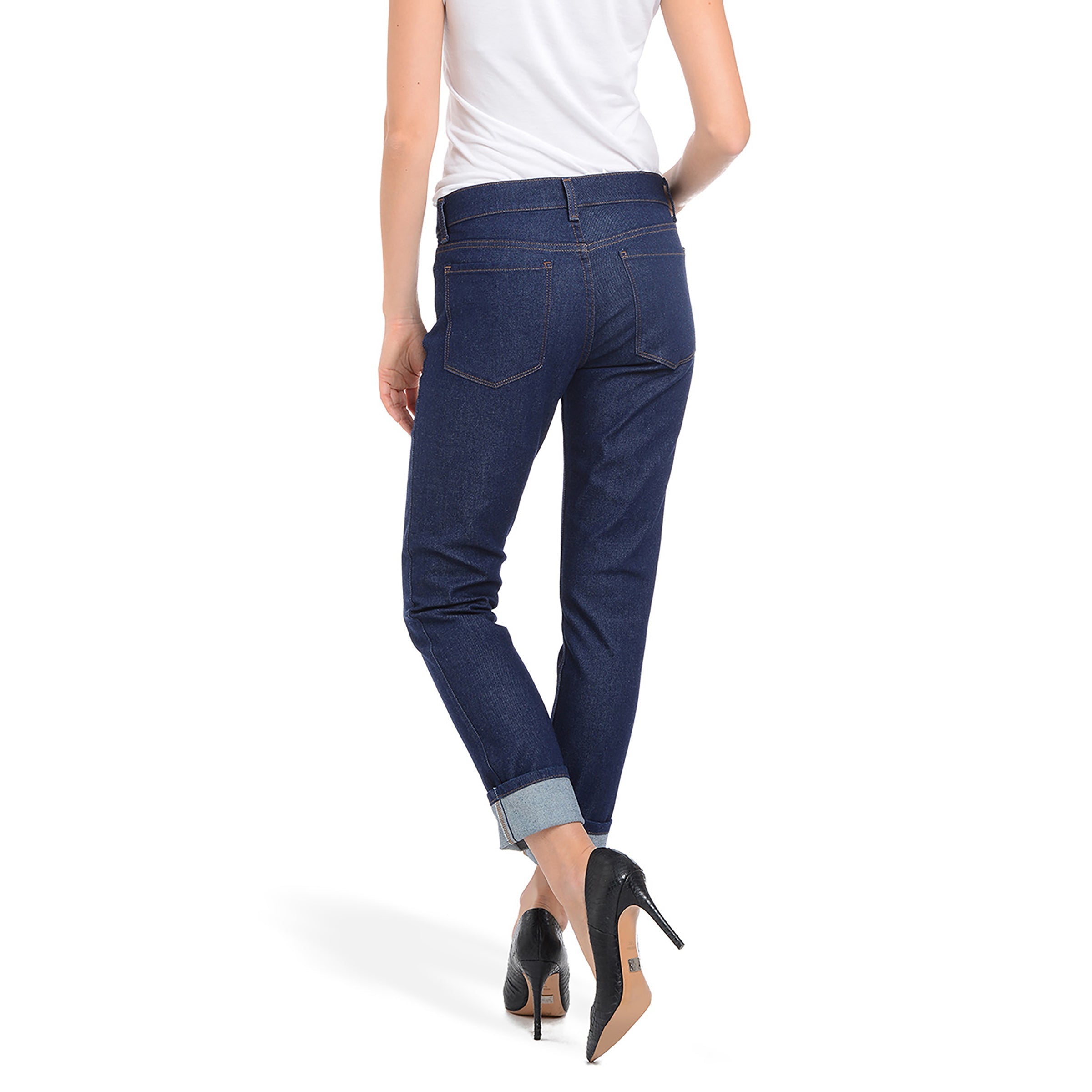 Mid Rise Slim Straight Laight Jeans