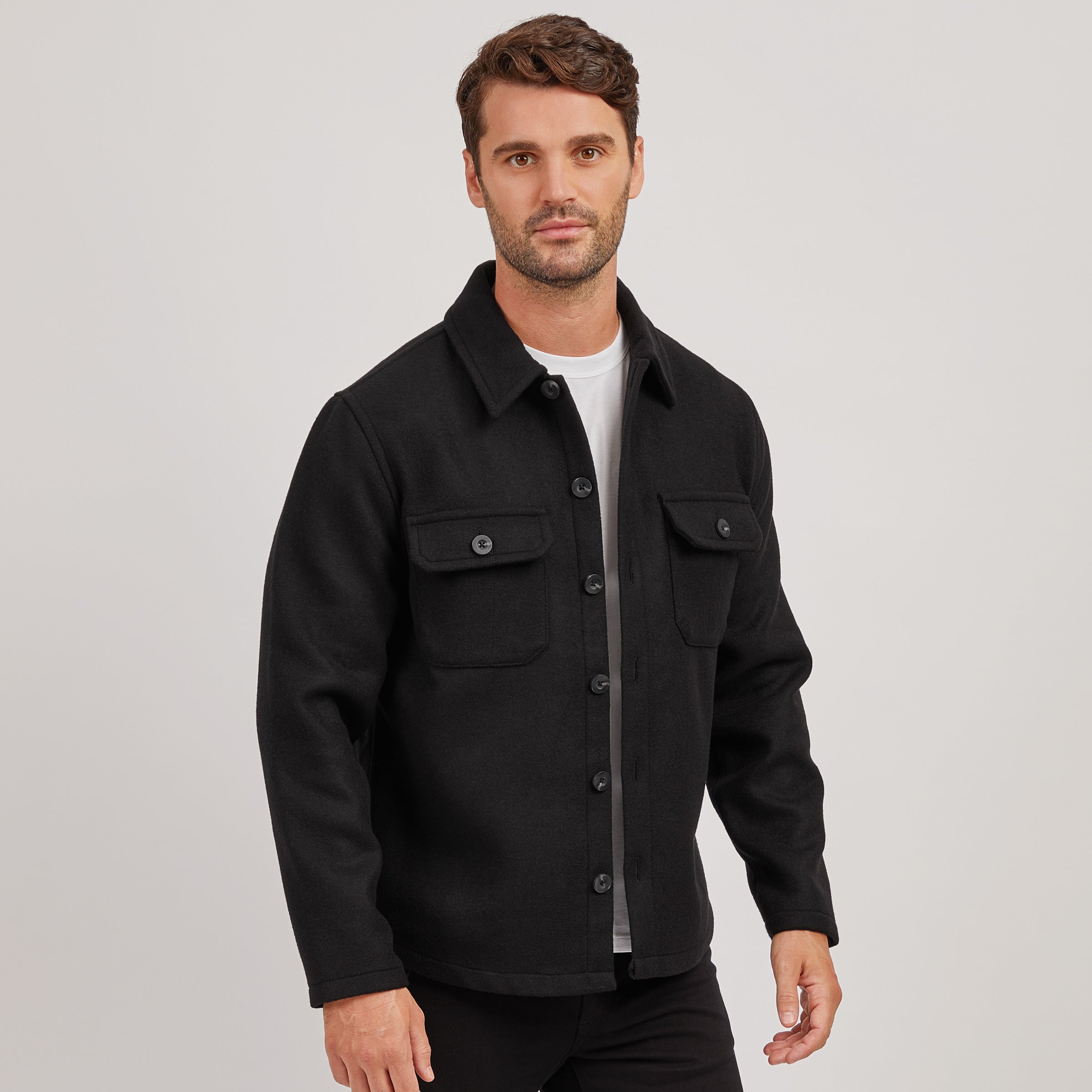 Oversized Wool Shirt Jacket