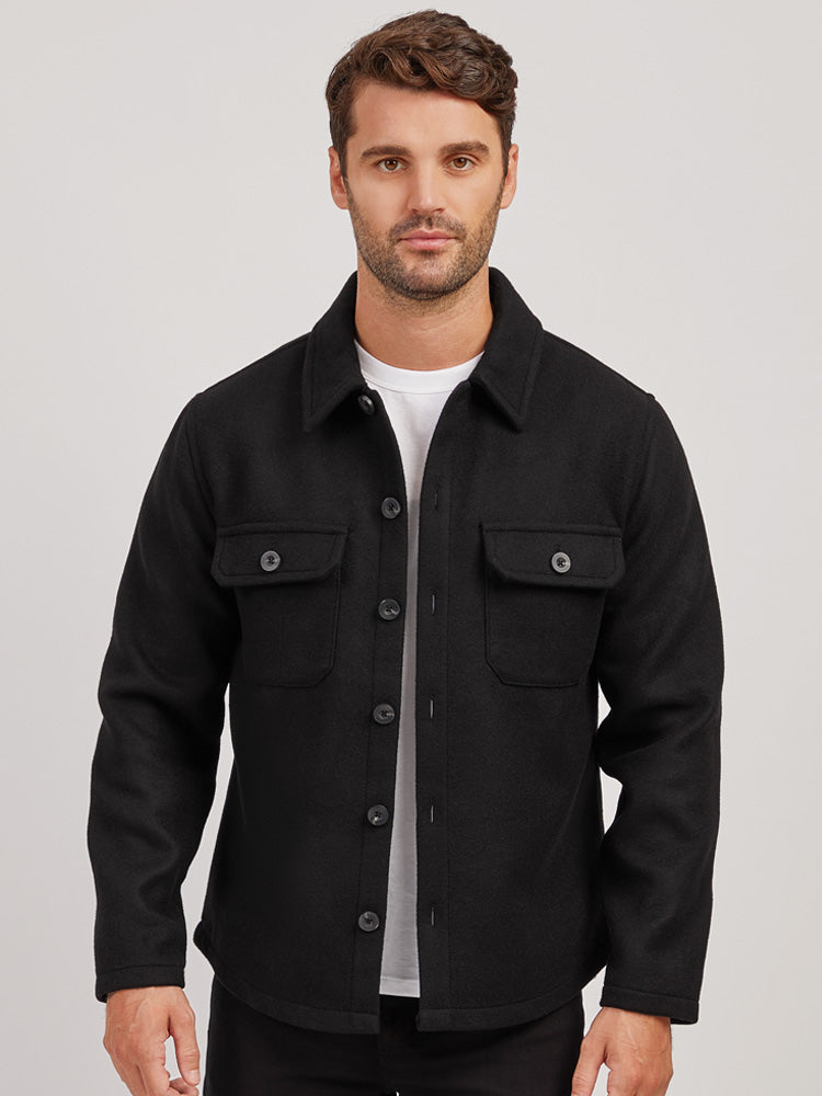 Oversized Wool Shirt Jacket