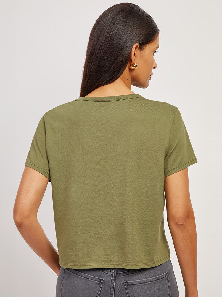 Cotton Boxy Pocket Crew Neck Tee