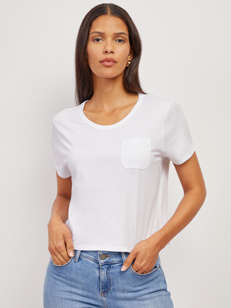 Cotton Boxy Pocket Crew Neck Tee