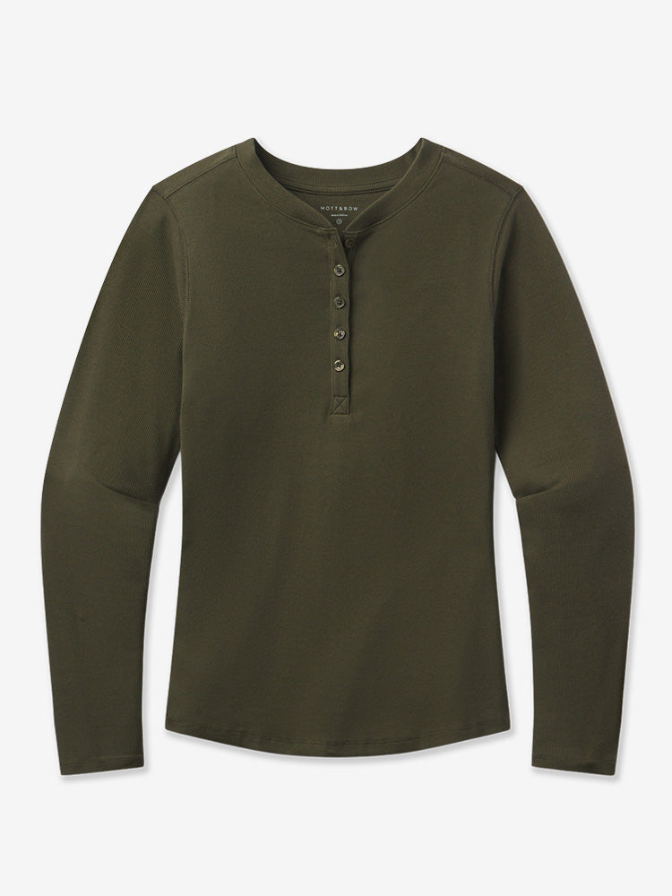 Long Sleeve Rib Henley Tee