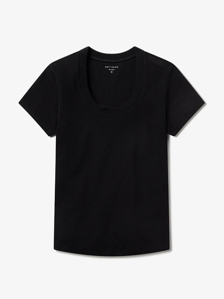 Rib Scoop Neck Tee