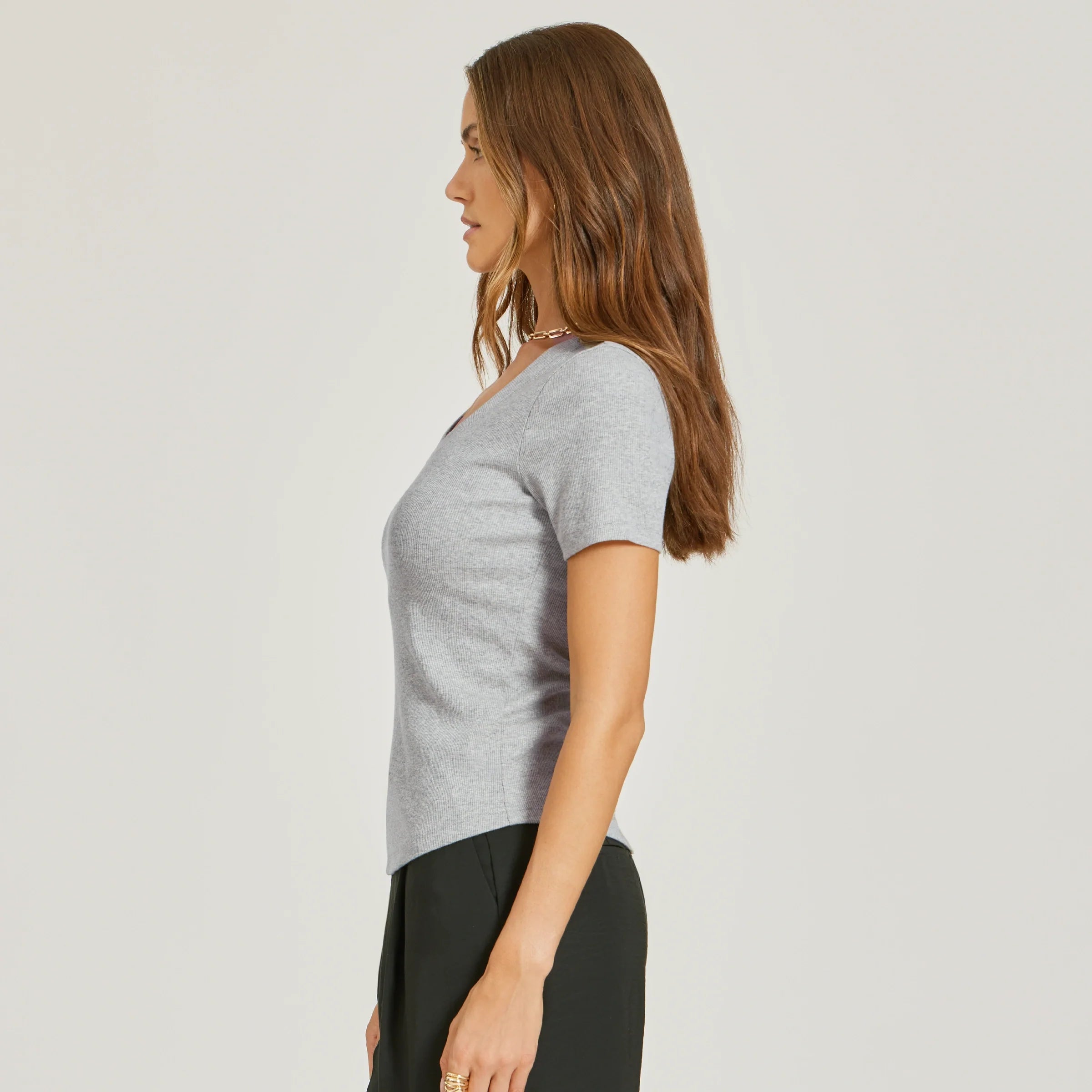 Rib Scoop Neck Tee