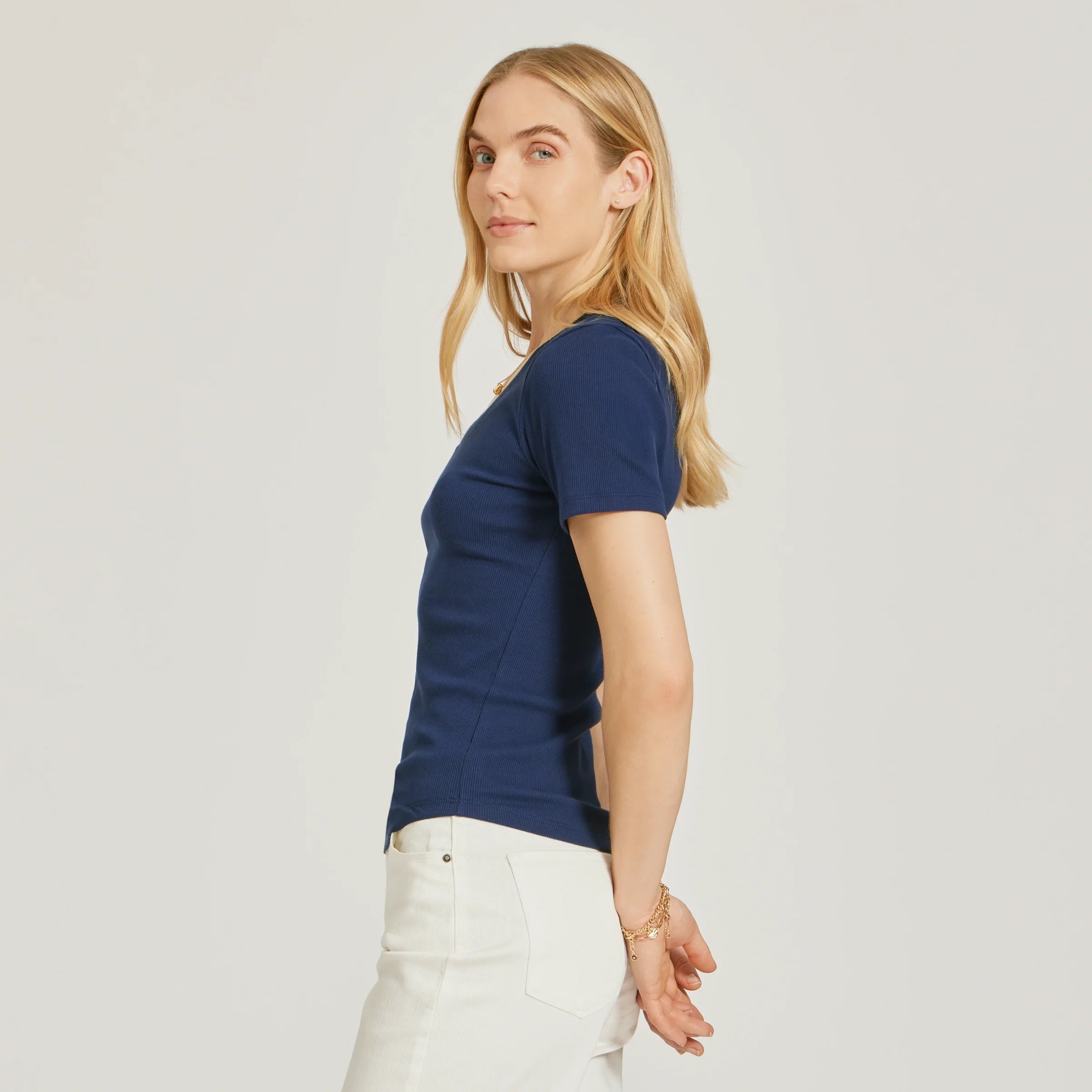 Rib Scoop Neck Tee
