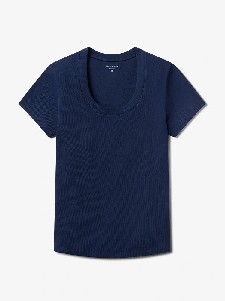 Rib Scoop Neck Tee